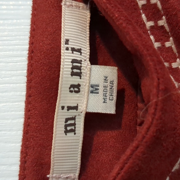 Miami (francesca's), burnt orange skirt embroidered, size Medium - Picture 3 of 4